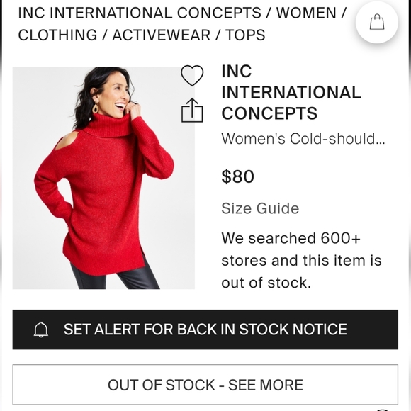 NWT INC Concepts Women's Cold-Shoulder Turtleneck Sweater - Picture 2 of 4